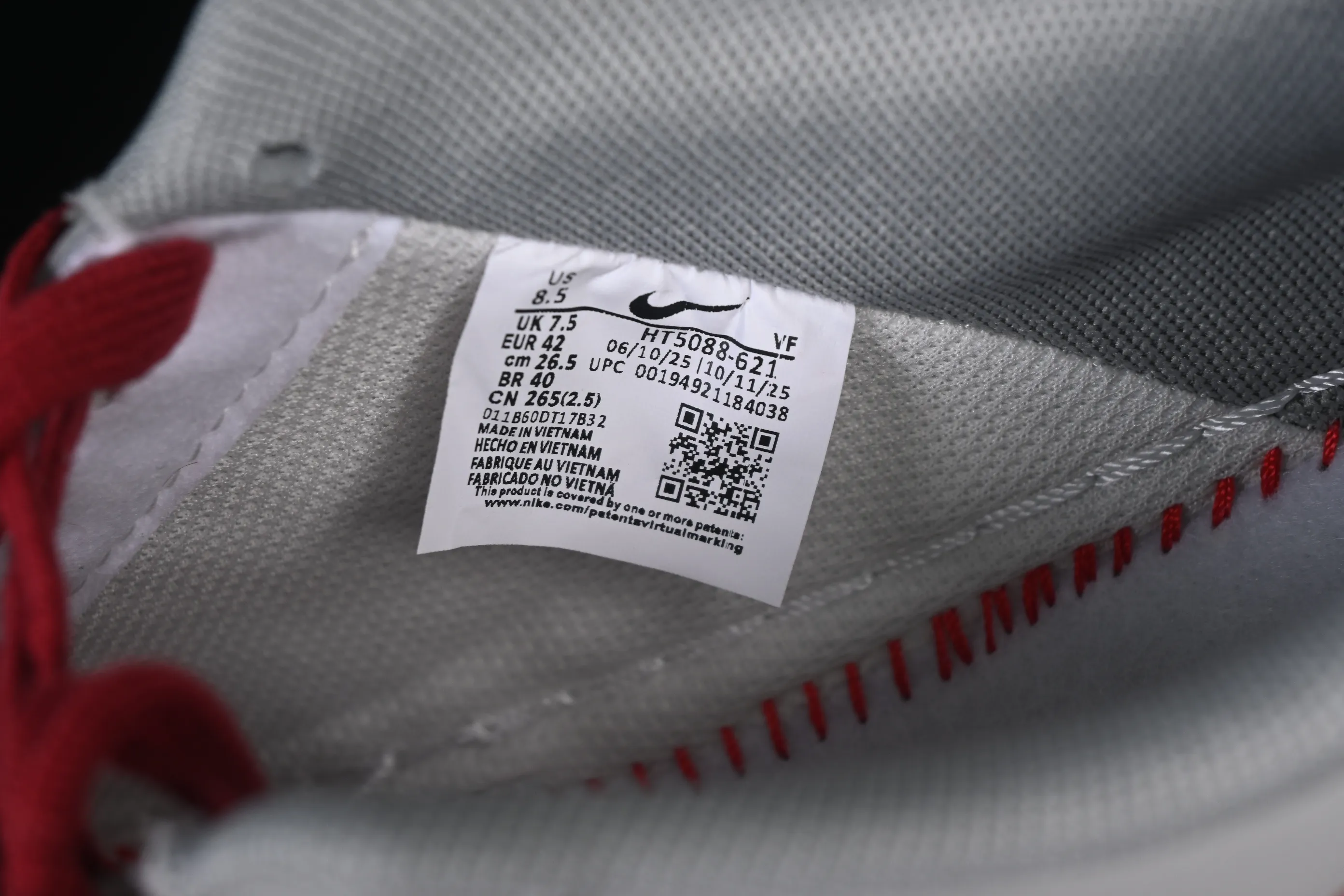All categories Nk Air Force 1 Air Force series Nk Air Force 1 Low Air Force low-top Nike Air Force 1'07 Low red and gray contrast Air Force 1 low-top casual sneakers HT5088-621